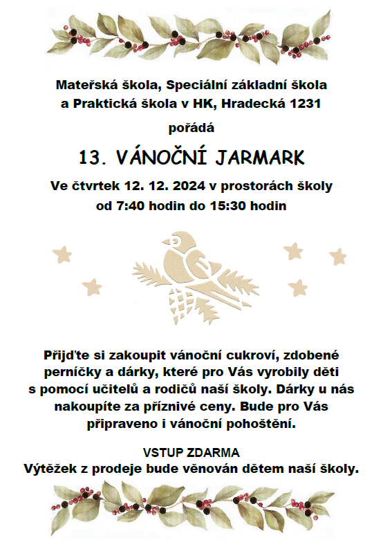 Pozvánka na 13. vánoční jarmark